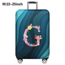 Husă de călătorie pentru bagaje de 18 până la 32 inch, huse de protecție pentru bagaje pentru bărbați și femei, accesorii esențiale pentru călătorii în aer liber, huse elastice pentru valiză, huse de praf elastice, la modă, inițială cu numele de la A la Z, imprimeu cu litere roz pentru școală, accesorii școlare, lucruri școlare