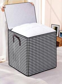 1pc Non-Woven Fabric Wardrobe Storage Bag, Can Store Clothes & Bedding, Large Capacity, Moving Packing Bag, Luggage Bag, Large Capacity Non-Woven Bedding Storage Bag, Clothing Packing Box, Bedding Organizer Bag, Dust-Proof Fabric Clothing Storage Bag, Moisture-Proof Clothing Organizer Bag - Black and White - View 3