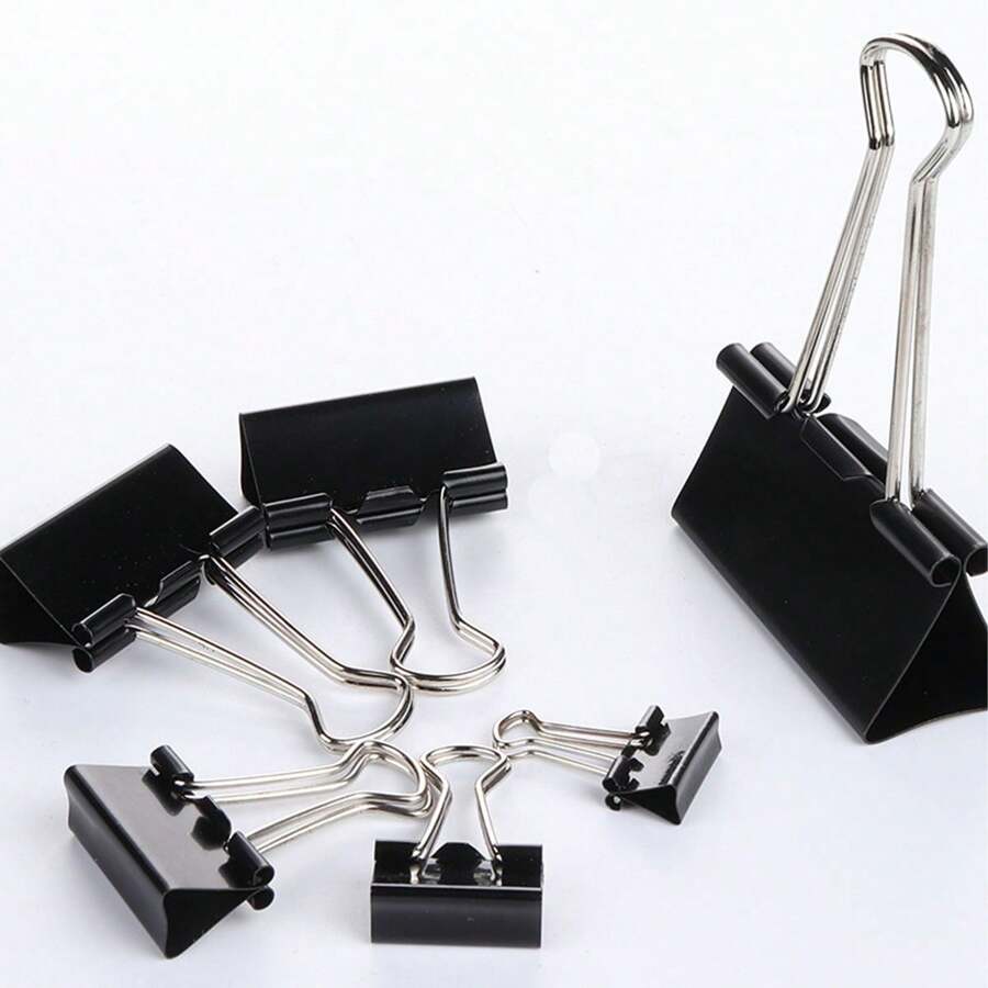 12-60 Black Long Tail Clips Small, Medium And Large Ticket Clips For Powerful Canning Of Documents