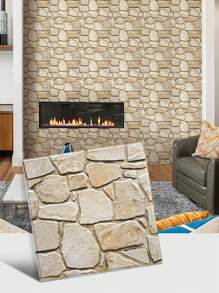 COMMOMY 3D Faux Stone Tile Stickers, Peel And Stick Tile Backsplash, Living Room Wall Stickers, Easy DIY 3D Wall Panel, Water And Mold Resistant, 30x30cm - Multicolor - View 2