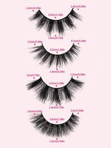 MAGEFY 20Pairs Of Natural Cross Full Mixed Style False Eyelashes,Fluffy Slim For Everyday Use Manga Eyelashes, Travel Essentials - Black - View 2