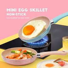 ABKOK Egg Frying Pan Breakfast Frying Pan Non-Stick Frying Pan Mini Cute Pink Blue Pan Set Complementary Food Make 1 Serving Kitchenware Pan Set Seafood Boil