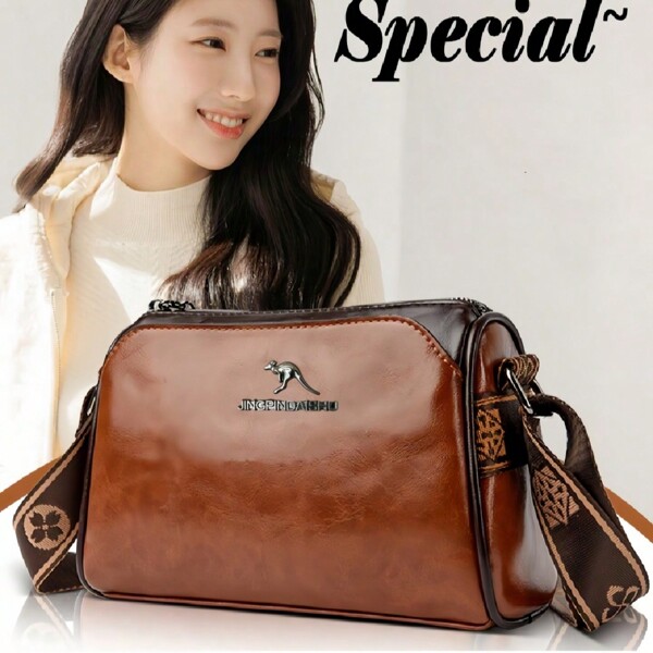 حقيبة كتف جديدة متعددة الاستخدامات، حقيبة يد عصرية من الجلد الممشوق بألوان متباينة، حقيبة كروس بودي عالية الجودة مناسبة للتسوق والعمل واليومي والسفر، إلهام رجعي لحقيبة النساء