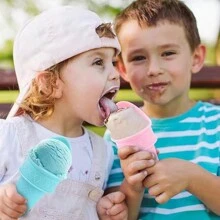 Ice Cream Cone Holder, Ice Cream Snow Cone Rack, Small Ice Cream Cones Mini Container, Ice Cream Plastic Cup Spoon For Birthday Party - Multicolor - View 4