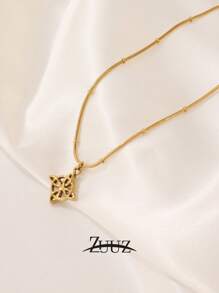 1 Pc Vintage Stainless Steel Geometric Celtic Knot Charm Necklace For Women For Daily Decoration Jewelry Gifts