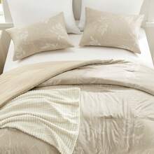 Downluxe Comforter Set - Bedding Comforter Sets, Botanical Flower Comforter, Soft Reversible Floral Comforter And Pillow Sham For All Seasons - 卡其色 - 查看 5