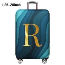 Luggage Cover Travel Case Cover For 18 To 32 Inch Luggage Protector Cases For Men Women Outdoor Holiday Travel Essentials Accessories Polyester Suitcase Elastic Dust Covers Fashion Initial Name A To Z Gold Letter Print Travel Accessories Travel Must Haves Bag For School School Accessories School Stuff - Blue - View 25