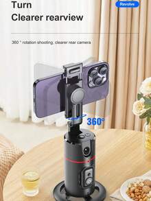Gimbal theo dõi khuôn mặt xoay 360° Giá đỡ ổn định Monopod Gimbal theo dõi máy tính để bàn, có điều khiển từ xa, để chụp ảnh trực tiếp - màu đen - Xem 9