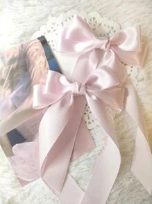 1/2/6 chiếc kẹp tóc nơ lớn màu trơn bằng satin, phụ kiện tóc đa năng thanh lịch kiểu salon dành cho nữ, phù hợp cho đám cưới, tiệc tùng, ngày lễ, quà tặng và sử dụng hàng ngày, phụ kiện đội đầu, kẹp tóc. - Hồng - Xem 2