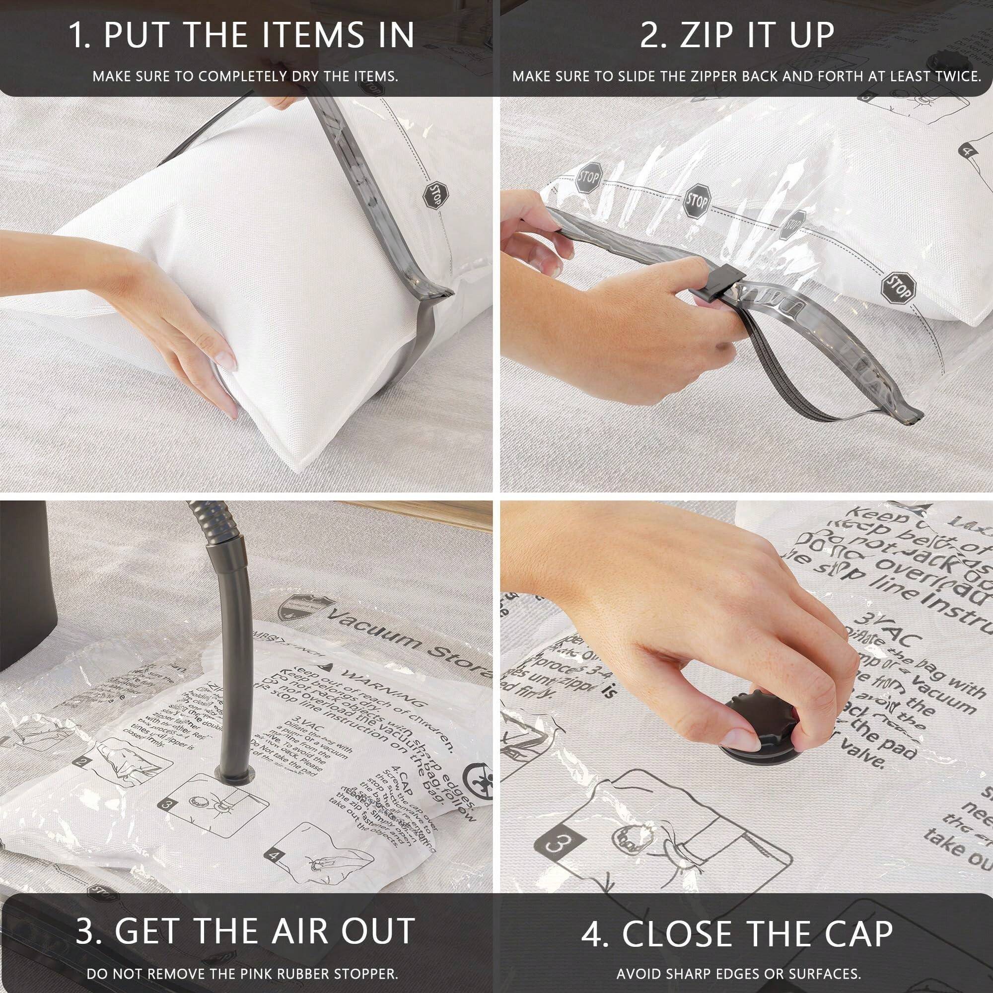 Vacuum Storage Bags, Space Saver Bags For Comforters And Blankets, Vacuum Sealer Bags For