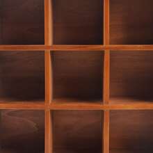 9-Cube 2 Drawers Pine Storage Organizer Display Cubby-Style Shelf Brown