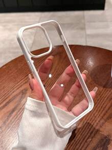 简约白色边框亚克力透明手机壳，兼容 17 Pro Max/17 Pro/17 Air/17/16 Pro Max/16/16 Pro/16 Plus/11/15/15 Pro/15 Pro Max/12/13/14 Pro Max/XS/XR/11 Pro/11 Pro Max/12 Pro/12 Pro Max/13 Pro/13 Pro Max/7 Plus/14 Pro/14 Pro Max/14 Plus/7 Plus/8 Plus/8/SE2/12 Mini/13 Mini，耐用防黄变硬壳 - 白色 - 查看 8