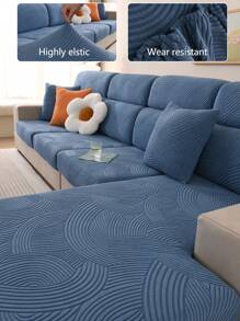 1 pieza Funda elástica para sofá, funda de cojín de tela reforzada con cobertura completa antideslizante, funda universal para sofá de 4 estaciones, decoración de habitación, cubierta protectora apta para mascotas, lavable a máquina, se ajusta a sofás en forma de L y de 1/2/3/4 plazas