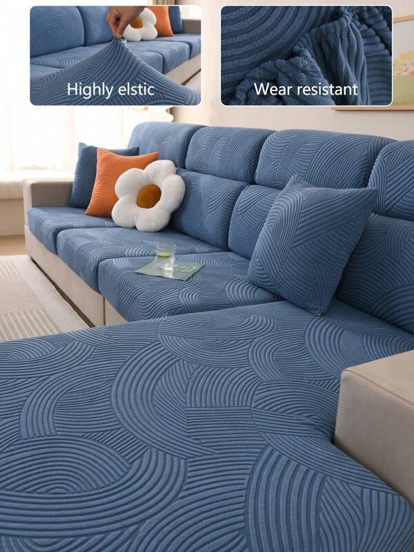1 pièce Housse de canapé élastique anti-dérapante en tissu tout-en-un épaissi avec housse de coussin pour canapé lavable et antipoussière, adaptée aux canapés en forme de L et à 1/2/3/4 places pour toutes les saisons