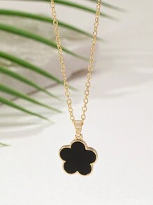 时尚、优雅、迷人的三叶草花朵设计首饰套装选项：1 套、1 条项链、1 条手链、1 个手镯、1 个戒指、1 对耳环，适合女性日常佩戴或作为礼物 - 黑色 - 查看 16