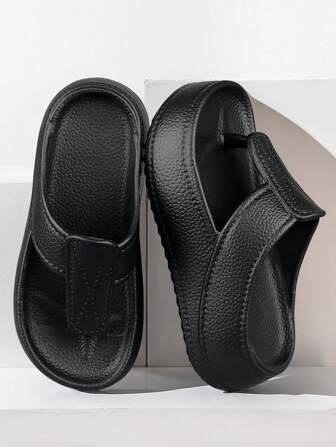 Women's Thick-Soled High Heel Sandals, Fashionable Casual Slip-On Flip Flops, EVA Elevated Beach Slippers, Anti-Slippery, For Summer Leisure