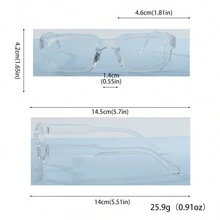1pc Men's Vintage And Simple Square Clear Frame Glasses For Daily Use,Reading,Studying - Clear - View 6