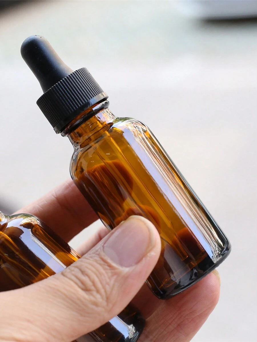 2pcs 2 Oz Dropper Bottles 15ml 30ml 60ml Thick Dark Amber Glass Tincture Bottles With Eye Droppers - Leakproof Essential Oils Bottles - Brown - View 1