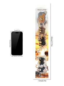 1 套软橡胶动物玩具，仿真野生动物模型摆件，适合儿童识别动物，逼真的大型森林动物模型房间装饰 - 彩色 - 查看 9