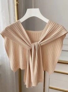 1pc Women's Fashion Knitted Knotted Shawl Wraps