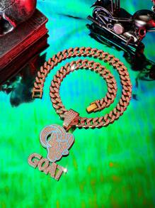 1 件男女通用朋克嘻哈滴油黑蓝山羊头项链，山羊吊坠，情侣款，礼物珠宝 - GOAT - 查看 12