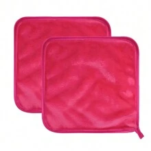 2pcs Reusable Makeup Remover Cloths, 9.8 Inch Square, Super Soft Microfiber Material - Multicolor - View 13