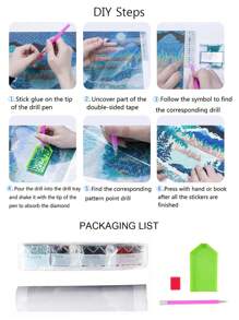 1Set DIY AB Diamond Painting Kit For Adults Beginner, Anime-Themed Round Diamond Embroidery Mosaic Art, Celestial Space Cat Design, Canvas Cross Stitch Set Home Wall Decor