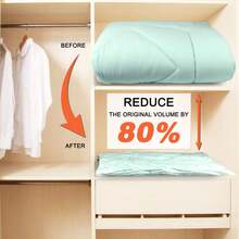Túi hút chân không, Túi tiết kiệm không gian cho chăn bông và chăn, Túi hút chân không để bảo quản quần áo, Không bao gồm bơm tay - Nhiều màu - Xem 4