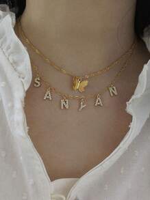 1pc Elegant Compact 26 Initial Letter Zirconia Pendant, DIY Customized Name Jewelry Charm For Necklace, Bracelet, Earrings - DIY Letters - View 10