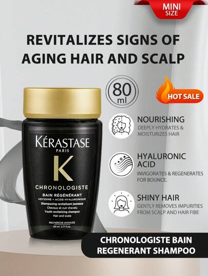 Kérastase Kerastase [Mini] Chronologiste Youth Revitalizing Shampoo 80ml Essential Revitalizing Shampoo For Hair And Scalp. Revitalizes Hair & Scalp | With Hyaluronic Acid & Vitamin E | For Dull, Dry, Brittle & Sensitized Hair Types