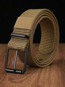 有孔帆布腰帶，男孩針扣腰帶，學生青年韓版多功能牛仔腰帶，軍事訓練專用，可伸展