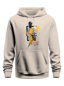 Men Hoodies - 卡其色 - 查看 1