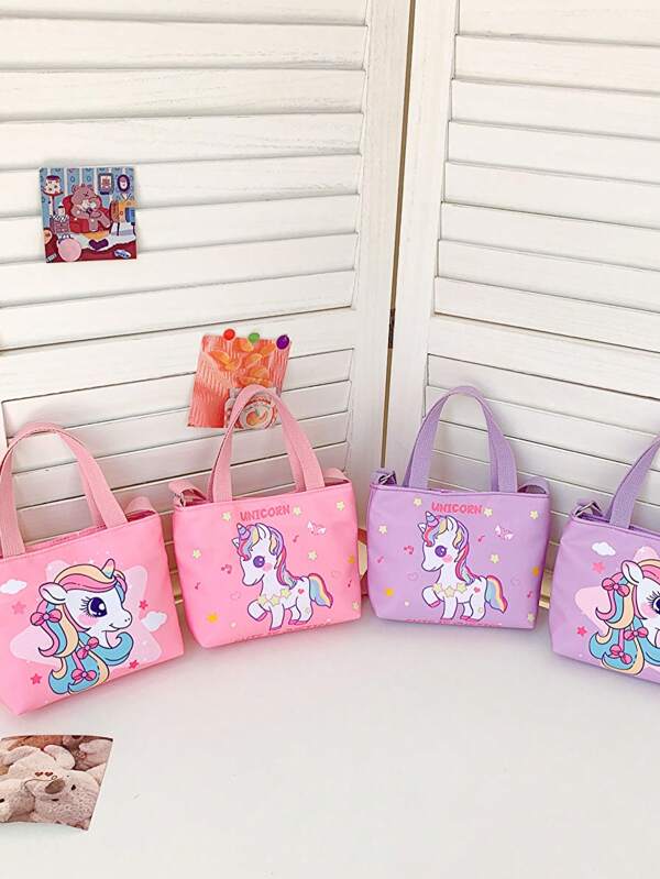 حقيبة كروسبودي على الكتف للبنات بتصميم كرتوني للحادي الأحادي القرن، حقيبة جميلة للاستخدام اليومي والخارجي