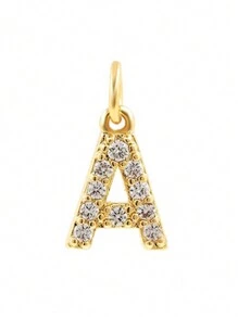 1pc Elegant Compact 26 Initial Letter Zirconia Pendant, DIY Customized Name Jewelry Charm For Necklace, Bracelet, Earrings - DIY Letters - View 20