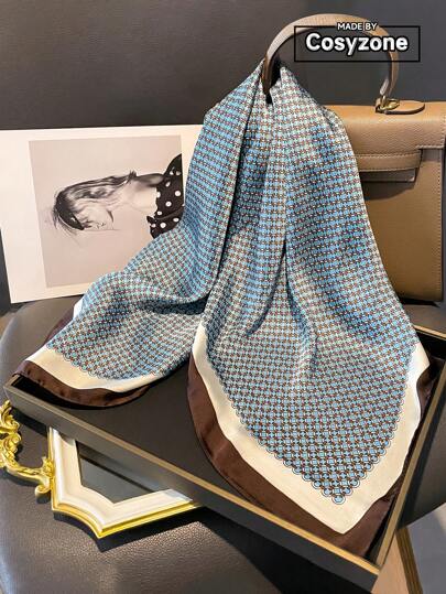 1st sidenimitation enkelt mönster tryckt halsduk, fyrkantig halsduk för kvinnor som används som bälte, väska dekoration eller pannband Bandana, hårband, pannband Perfekt för att klä upp din look