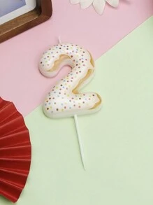 1pc Creative Donut Shaped Cake Candle, Chocolate Colored Cake Candle With Numbers 0-9, Suitable For Decorating Cakes At Parties,Christmas - Multicolor - View 8