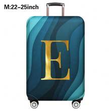 Luggage Cover Travel Case Cover For 18 To 32 Inch Luggage Protector Cases For Men Women Outdoor Holiday Travel Essentials Accessories Polyester Suitcase Elastic Dust Covers Fashion Initial Name A To Z Gold Letter Print Travel Accessories Travel Must Haves Bag For School School Accessories School Stuff - Blue - View 17