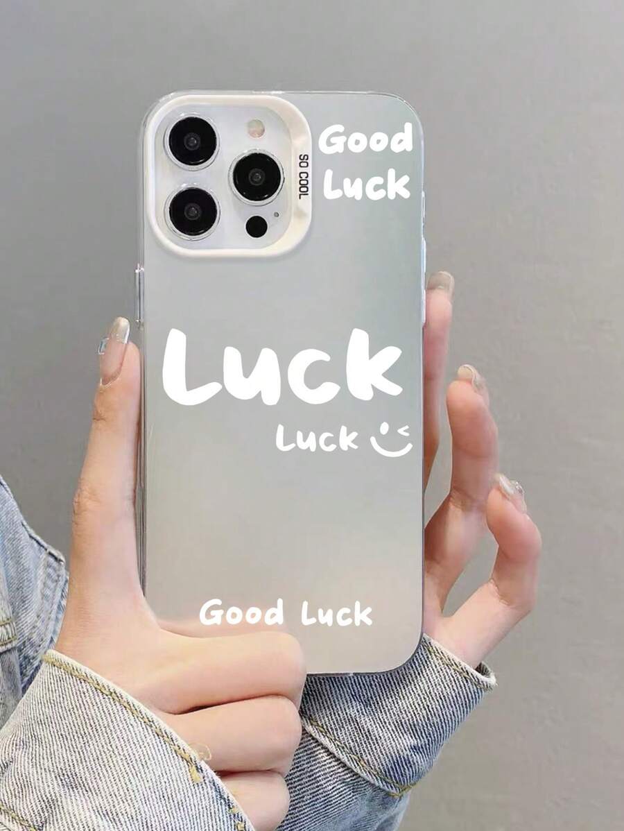 1 pieza Funda para iPhone 11/12/13 Pro Max con impresión de eslogan láser, funda protectora anti-caídas compatible con iPhone 14/15 Pro Max, compatible con iPhone 7G/XS/XR - Multicolor - Ver 1