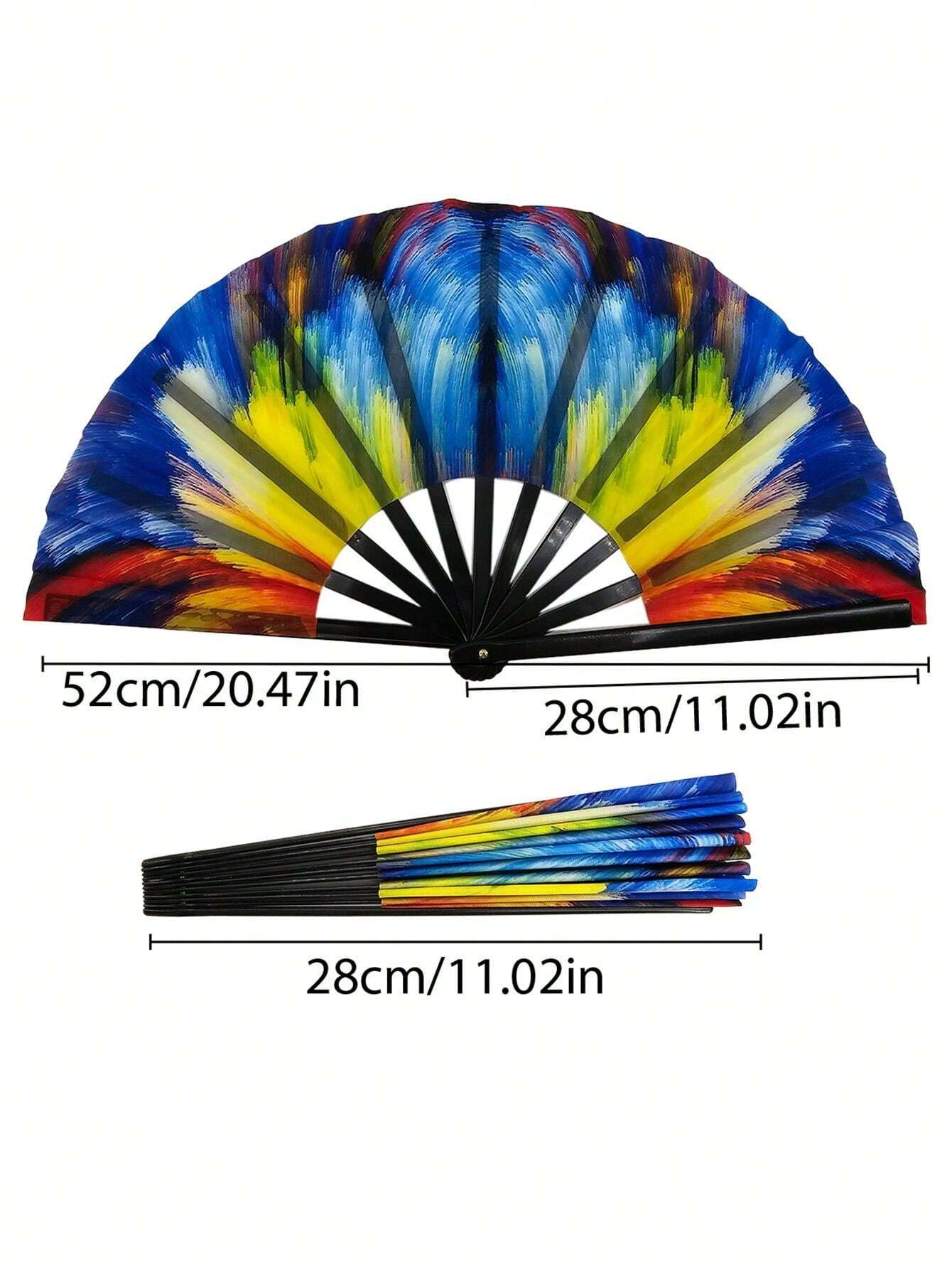 D EXCEED 1PC Foldable Bamboo Circuit Carnival Hand Fan Slang Fan