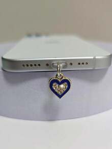 1 pieza Tapón antipolvo para conector de auriculares en forma de corazón exquisito, ojo del diablo, compatible con iPhone, tipo C, adecuado para Android - Multicolor - Ver 6