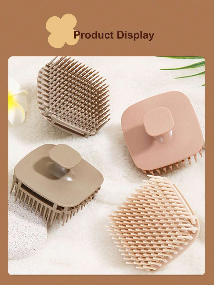 1 pieza Cepillo para lavar el cabello seco/húmedo, cepillo de cabello para el hogar para limpieza del cabelludo, masaje y champú, herramienta de lavado de cabello portátil y ligera para verano, viaje para hombres y mujeres, fácil de limpiar y se adapta a la forma de la cabeza - Multicolor - Ver 1