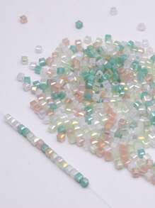 4mm 100pcs/Lot Pink Purple Cube Czech Crystal Glass Beads Cube Square Glass Loose Space Beads For Jewelry Making DIY Handmade