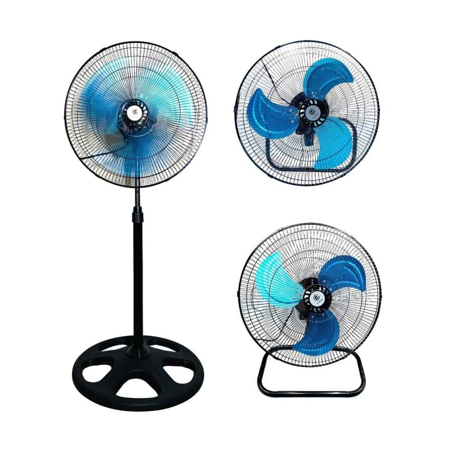 Ventilador 3 En 1 Con 3 Aspas Color Plateado 18 De Diámetro - Negro - Ver 1