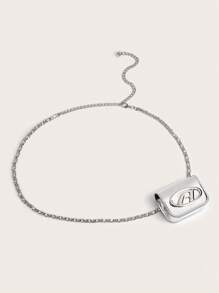 1pc New D-Letter Waist Chain Bag, French Chic Waist Belt Bag, Mini Lightweight Chain Crossbody Bag