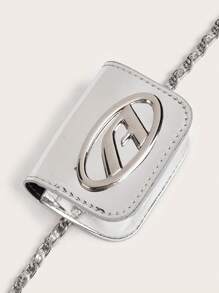 1pc New D-Letter Waist Chain Bag, French Chic Waist Belt Bag, Mini Lightweight Chain Crossbody Bag