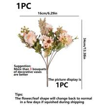 1pc/3pcs/80pcs Faux Silk Hydrangea Flower Bouquet, Fake Tea Rose, Suitable For Spring & Autumn Wedding Vase, Home, Restaurant, Bedroom, Bathroom, Room Decor, Mother's Day, Father's Day, Holiday Birthday Party, Outdoor Garden Decor - Multicolor - View 13