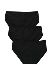 Tween Girl 3-Piece Set Of Black Triangle Underwear - Black - View 2
