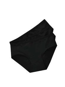 Tween Girl 3-Piece Set Of Black Triangle Underwear - Black - View 3