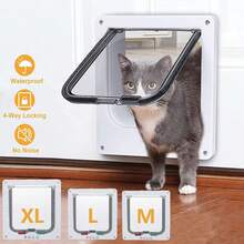 1pc Cat Door Panel, 4 Way Lock Cat Door, Indoor And Outdoor Door, Weatherproof Pet Door, Cat Two-Way Access Door Three Sizes To Choose From - White - View 10