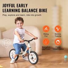 Toddler Balance Bike, 12" Lightweight Aluminum Alloy Kids Bike With Adjustable Seat & Handlebar, EVA Foam Tires, No Pedal Kids Balance Bicycle Gift For Boys Girls, 55LBS Support - 白色 - 查看 7